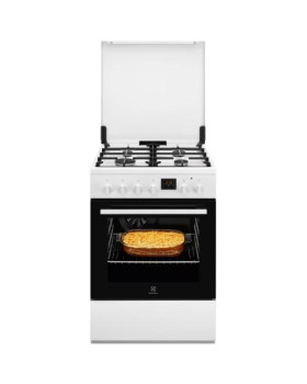 Gaasipliit electrolux, 60 cm, 4 x gaas, elektriahi, aurupuhastus, valge