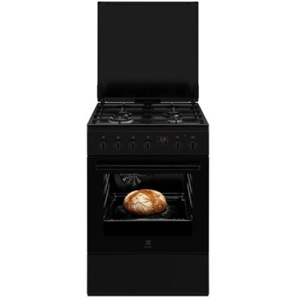 Gaasipliit electrolux, 60 cm, 4 x gaas, elektriahi, katalüüs, must