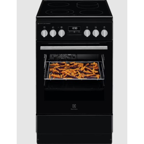 Elektripliit electrolux, 4x highlight, elektriahi, 50 cm, aurupuhastus, must