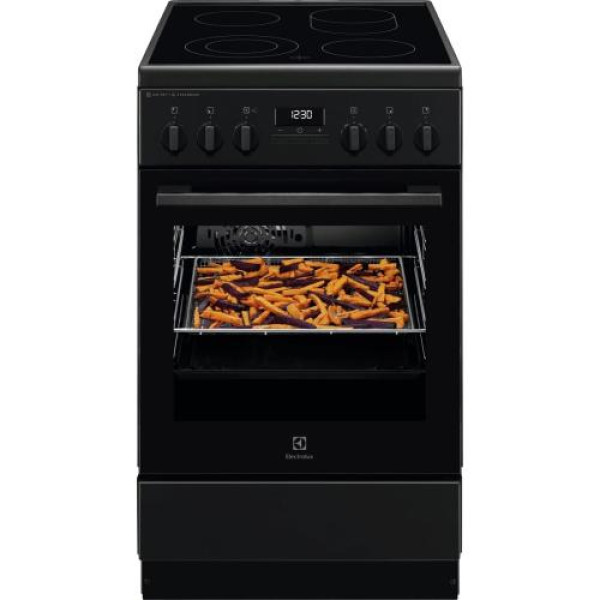 Elektripliit electrolux, 4 x highlight, elektriahi, katalüüs, steambake, 50 cm, must