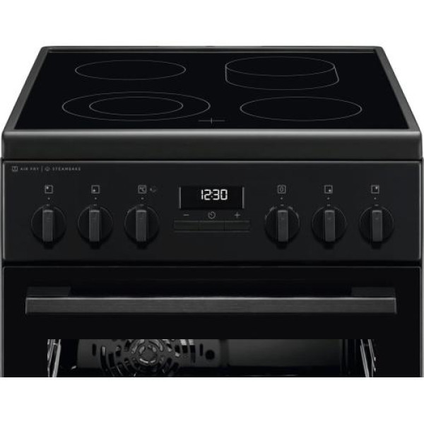 Elektripliit electrolux, 4 x highlight, elektriahi, katalüüs, steambake, 50 cm, must