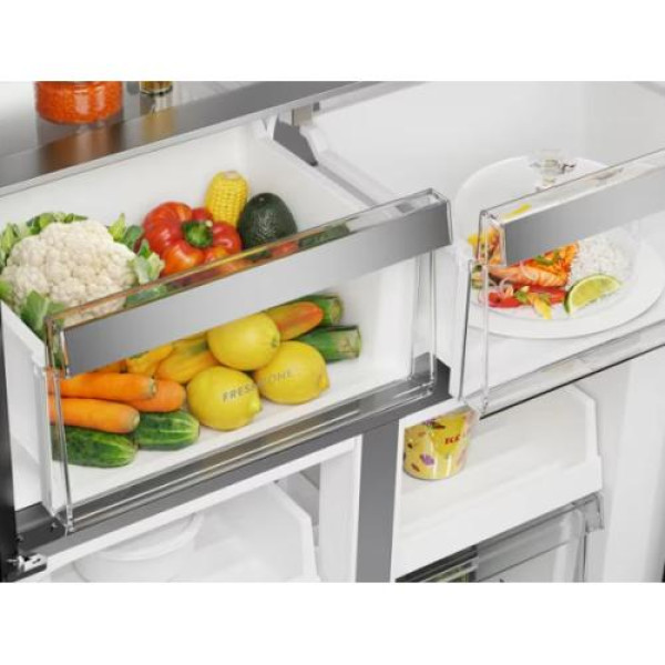 Külmik electrolux, side-by-side, 180 cm, 269/153 l, 38 db, puutetundlik, nofrost, must
