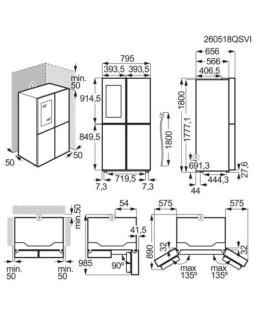Külmik electrolux, side-by-side, 180 cm, 269/153 l, 38 db, puutetundlik, nofrost, must-foto4