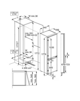 Külmik electrolux 500, integreeritav, 177 cm, 198/73 l,  lowfrost, elektrooniline juhtimine, valge-foto4