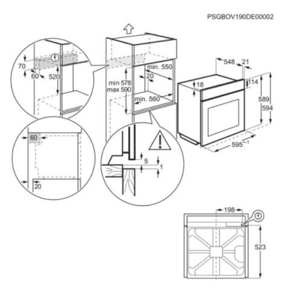 Ahi electrolux, 72 l, pürolüüs, aurufunktsioon, must