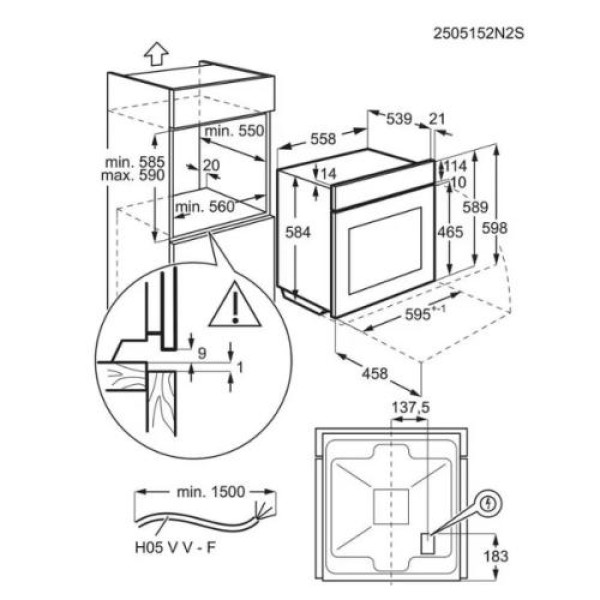 Ahi electrolux, 65 l, pürolüüspuhastus, must
