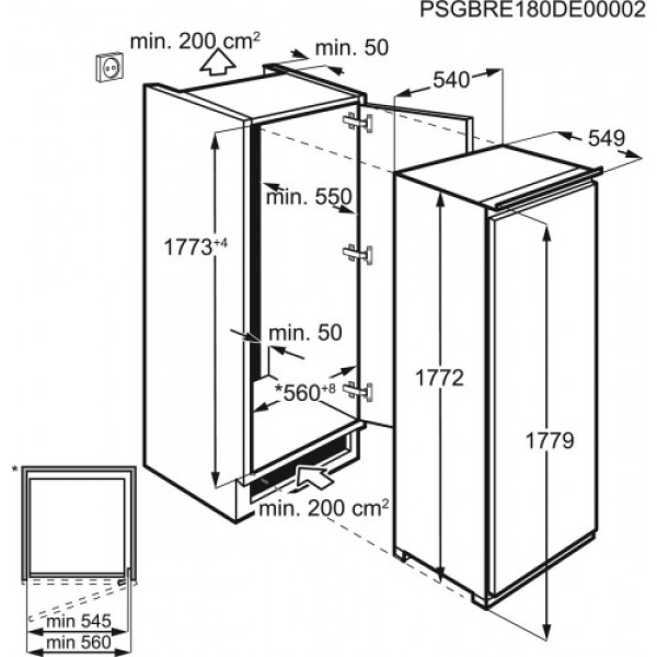 Jahekapp electrolux, integreeritav, 177 cm, 311 l, 34 db, valge Kodumasinad