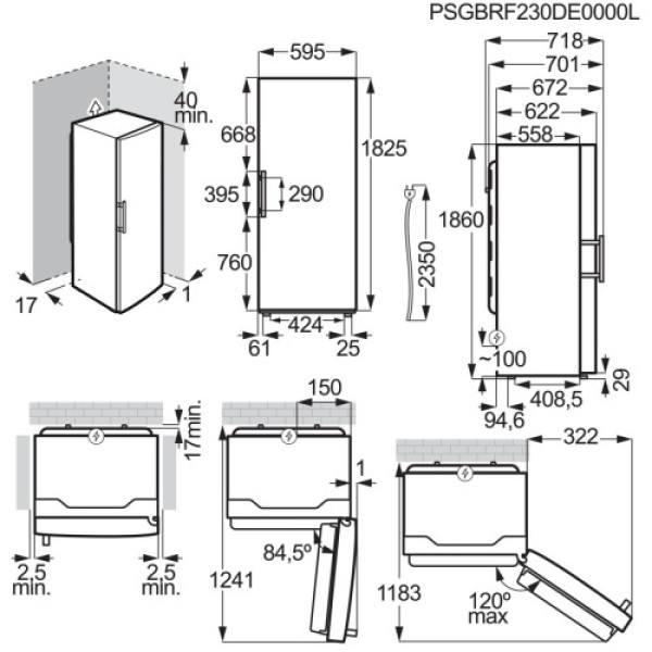 Jahekapp electrolux, 186 cm, 395 l, 40 db, puutejuhtimine, valge Kodumasinad