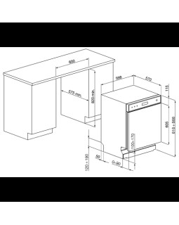 Nõudepesumasin smeg, integreeritav, 3 korvi, 60 cm, 42 db, rv uks-foto4