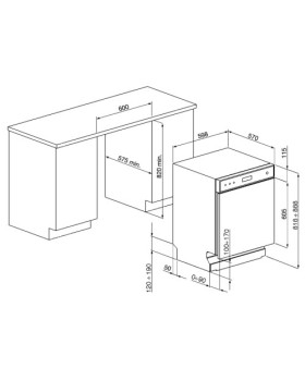 Nõudepesumasin smeg, integreeritav, 3 korvi, 60 cm, 46 db, rv uks-foto3