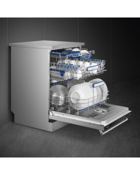 Nõudepesumasin smeg, vabaltseisev, 60 cm, b, 44 db, roostevaba teras-foto2