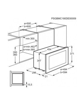 Mikrolaineahi aeg, integreeritav, 16,8 l, 800 w, rv teras/must-foto2