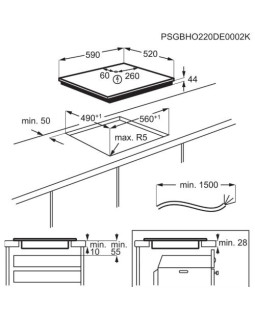 Pliidiplaat electrolux, 4 x induktsioon, 60 cm, must, faasitud esiserv-foto4
