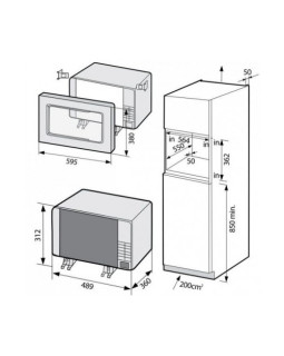 Mikrolaineahi samsung, integreeritav, 23 l, 1100/1300 w, must-foto5