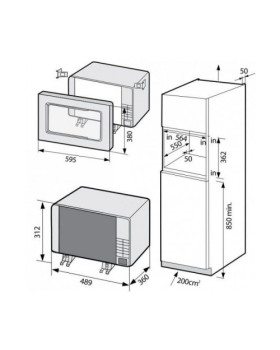 Mikrolaineahi samsung, integreeritav, 23 l, 1100/1300 w, must-foto5