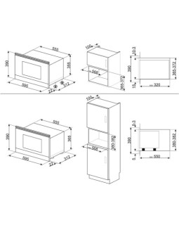 Mikroahi smeg linea, integreeritav, 22 l, must, 1250/850 w-foto3