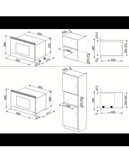 Mikrolaineahi smeg cortina, integreeritav, 22 l, 1250/850 w, antratsiit/antiikne messing-foto2