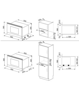 Mikrolaineahi smeg colonial, integreeritav, 22 l, 850 w, kreem/messing-foto2