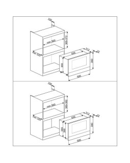 Mikrolaineahi smeg colonial, integreeritav, 22 l, 1200/850 w, kreem/messing-foto3