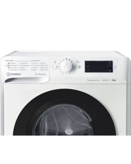 Pesumasin indesit, eestlaetav, inverter, 6 kg, 1200 p/min, valge/must luuk-foto3
