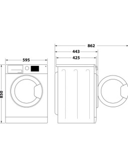 Pesumasin indesit, eestlaetav, inverter, 6 kg, 1200 p/min, valge/must luuk-foto5
