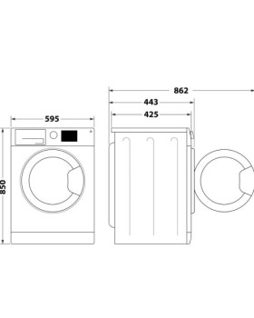 Pesumasin indesit, eestlaetav, inverter, 6 kg, 1200 p/min, valge/must luuk-foto5