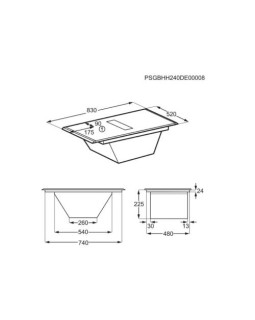 Õhupuhastiga pliidiplaat aeg, 4 x induktsioon, 80 cm, 630 m3/h, 71 db, lõigatud servad, must-foto2