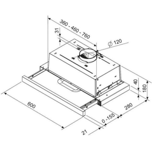 Õhupuhastaja samsung integreeritav, 60 cm, 71 db, 392 m3/h, must Kodumasinad