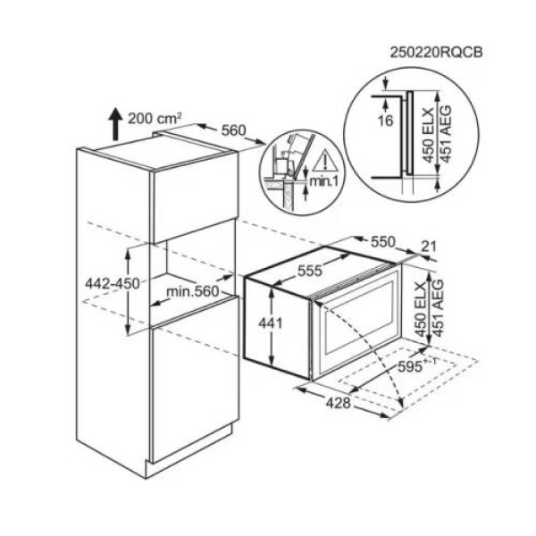 Veinikülmik aeg 45 cm, integreeritav, puutejuhtimine, must klaas