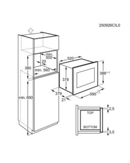 Mikrolaineahi aeg, integreeritav, 25 l, must/rv-teras, 1000/900 w-foto2