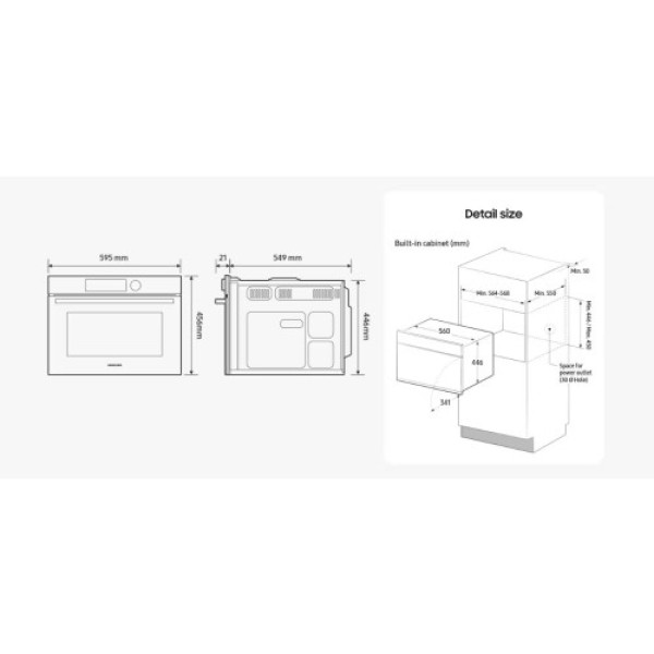 Kompakt mikro-kombiahi samsung, 50 l, must klaas Kodumasinad