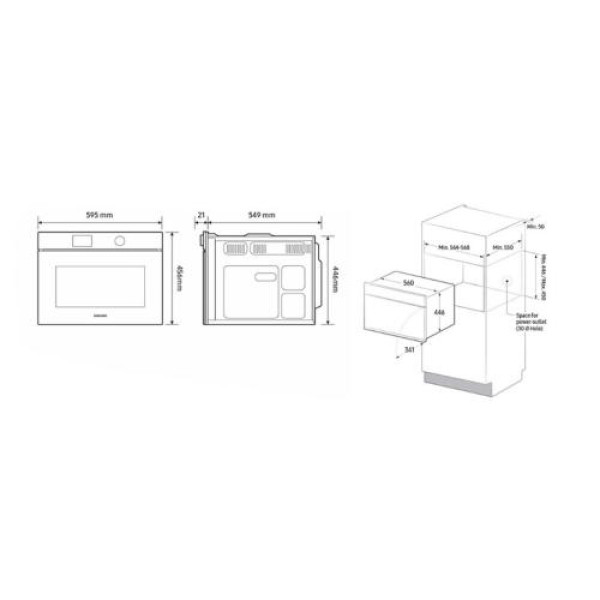 Kompakt auruahi samsung, 50 l, must klaas