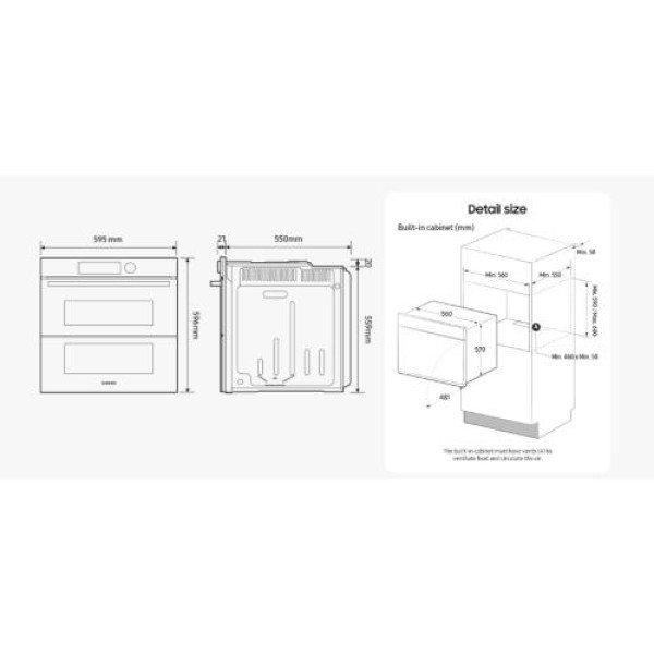 Ahi samsung, 76 l, a+, aurufunktsioon, dual cook flex, pürolüüs, must