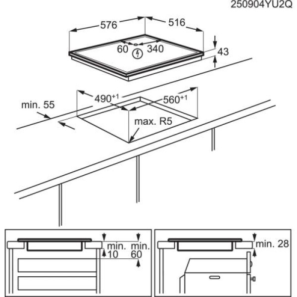 Pliidiplaat aeg, 4 x hilight, 60 cm Pliidiplaat aeg, 4 x hilight, 60 cm