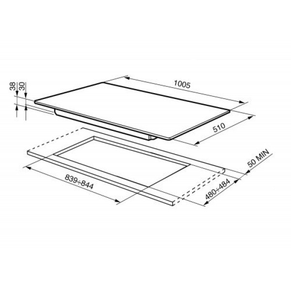 Pliidiplaat smeg piano, 6 x gaas, 100 cm, rv teras Kodumasinad