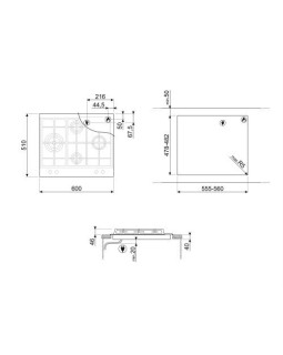 Pliidiplaat smeg selection, 4 x gaas, 60 cm, rv teras-foto2