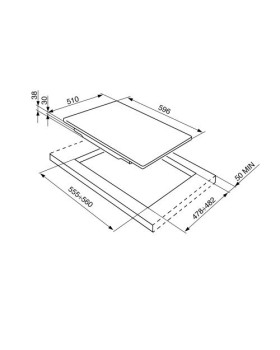 Pliidiplaat smeg piano, 4 x gaas, 60 cm, rv teras-foto2