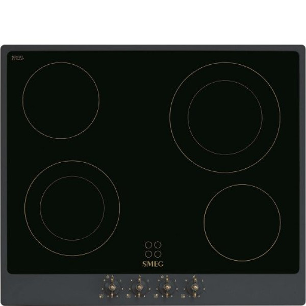 Pliidiplaat smeg colonial, 4 x hilight, 60 cm, must, raam antratsiit Kodumasinad