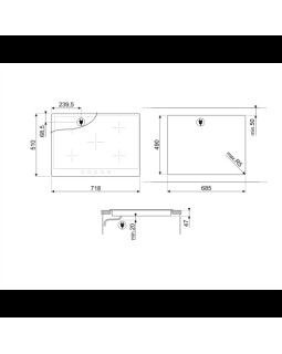 Pliidiplaat smeg colonial, 5 x hilight, 72 cm, must/antratsiit raam-foto2