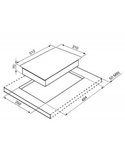 Laavakivigrill smeg linea + classic, domino, 31 cm, 