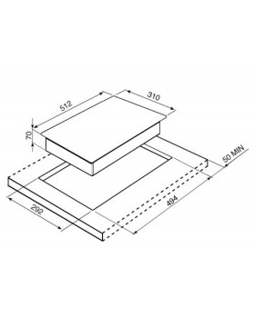 Pliidiplaat smeg, linea + classic, domino, 2 x hilight, 31 cm, must, rv raam-foto2