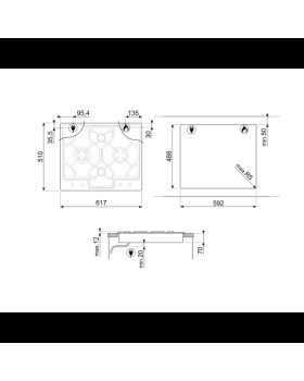 Pliidiplaat smeg linea + classic, 4 x gaas, 62 cm, rv teras-foto4