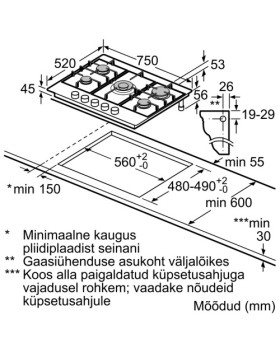 Pliidiplaat bosch, 5 x gaas, wok, 75 cm, rv teras-foto4