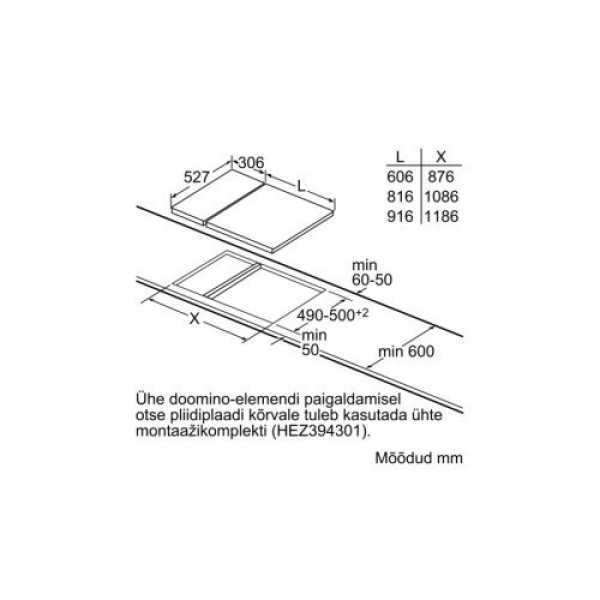 Pliidiplaat bosch, 2 x induktsioon, domino, 30 cm, rv raam ja faasitud serv Kodumasinad