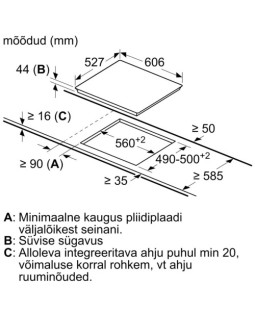 Pliidiplaat bosch, 4 x hilight, 60 cm, must, terasraam-foto4