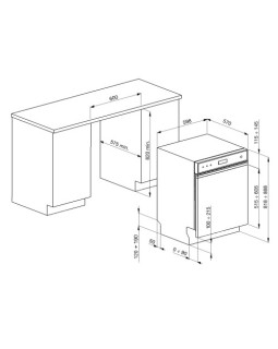 Nõudepesumasin smeg, integreeritav, 60 cm, must paneel, 46 db-foto5