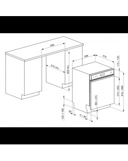 Nõudepesumasin smeg, integreeritav, 3 korvi, 60 cm, 46 db, rv paneel-foto5