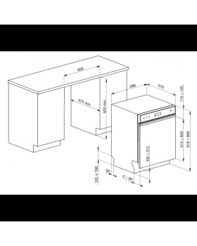 Nõudepesumasin smeg, integreeritav, 3 korvi, 60 cm, 46 db, rv paneel-foto5