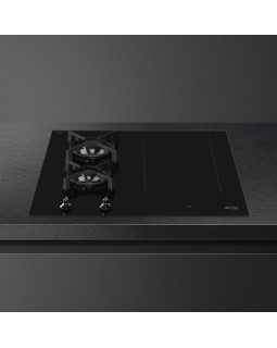 Pliidiplaat smeg classic, 2 x gaas, 2 x induktsioon, flexi tsoon, 65 cm, must, lõigatud serv-foto2