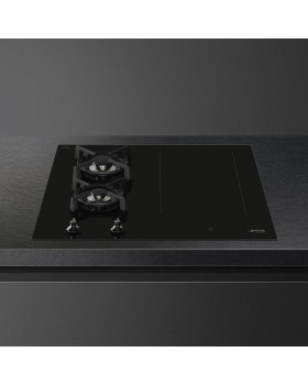 Pliidiplaat smeg classic, 2 x gaas, 2 x induktsioon, flexi tsoon, 65 cm, must, lõigatud serv-foto2